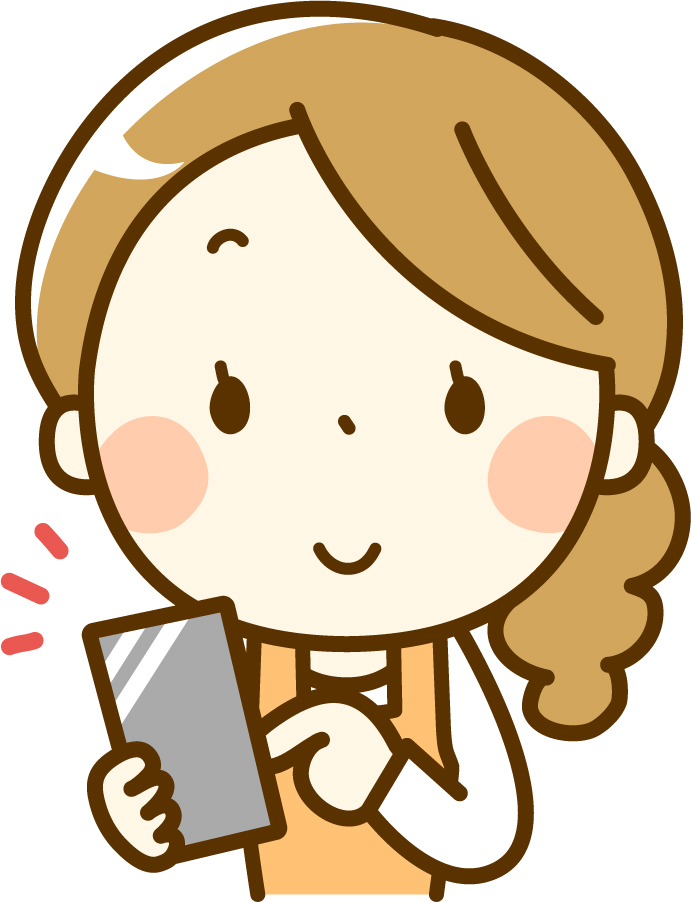 スマートフォンで注文する女性